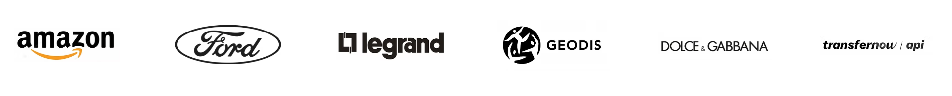 Trusted by Amazon, Ford, Legrand, GEODIS, Dolce & Gabbana, TransferNow